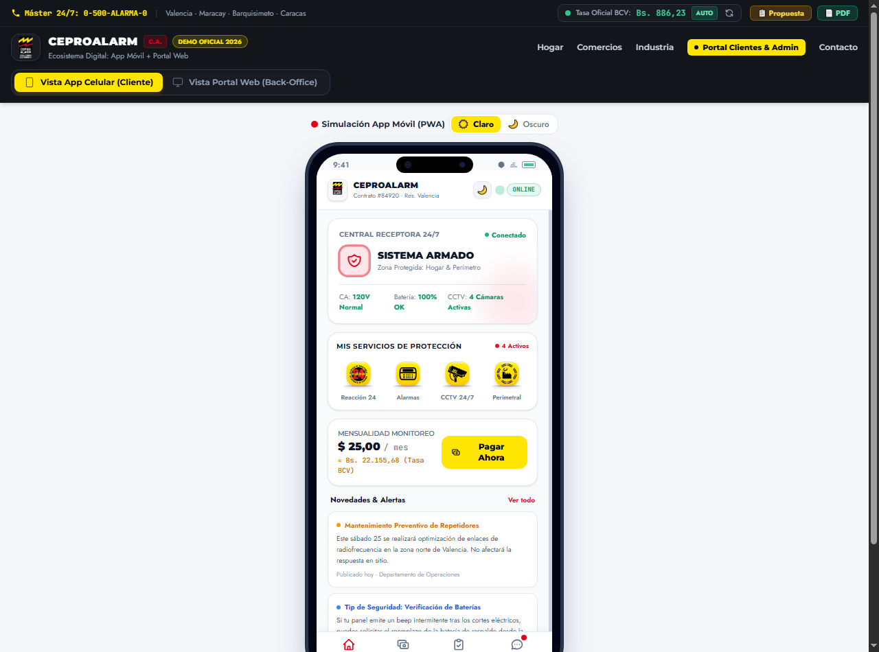 Simulación Móvil CEPROALARM
